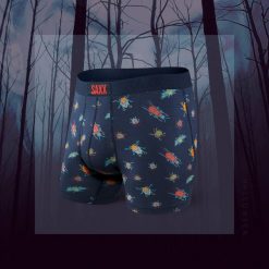 SAXX Bokserki męskie Ultra Boxer Brief Fly Navy Buggin r. S. Niebieskie bokserki męskie Saxx, m, bez wzorów. Za 110.49 zł.