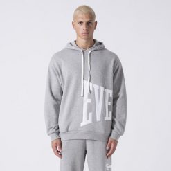 Exclusive Bluza Z Kapturem Z Logo Grey Melange Bawelna, Poliester. Szare bluzy męskie Everlast, l, z aplikacjami, z bawełny, z kapturem. Za 149.99 zł.