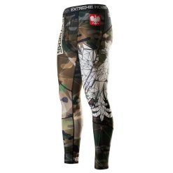 Legginsy sportowe męskie EXTREME HOBBY POLSKA camo. Brązowe legginsy sportowe męskie EXTREME HOBBY, m, bez wzorów, z elastanu. Za 229.00 zł.