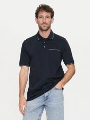 Bugatti Polo 8151 55100A Granatowy Regular Fit. Niebieskie koszulki polo męskie Bugatti, m, bez wzorów, z bawełny, bez ramiączek. Za 369.99 zł.