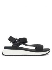 Rieker Sandały W2951-00 Czarny. Czarne sandały damskie Rieker, bez wzorów, ze skóry, bez obcasa, na koturnie, bez zapięcia. Za 279.99 zł.