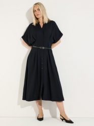More & More sukienka typu bluzka z domieszką lnu Kobiety wiskoza czarny, 34. Czarne bluzki damskie More & More, bez wzorów, z wiskozy, eleganckie, bez kołnierzyka, bez ramiączek. Za 349.95 zł.