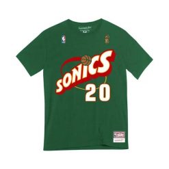 Koszulka Mitchell & Ness Gary Payton. Zielone koszulki sportowe męskie Mitchell & Ness, m, bez wzorów, z materiału, bez kołnierzyka, bez ramiączek, na fitness i siłownię. Za 180.50 zł.