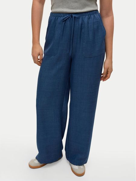 Vero Moda Spodnie materiałowe Melaney 10316385 Granatowy Loose Fit. Niebieskie spodnie materiałowe damskie Vero Moda, s, bez wzorów, z materiału. Za 189.99 zł.