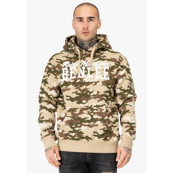 Bluza z kapturem Benlee Carlyn. Brązowe bluzy męskie BENLEE, s, z aplikacjami, z bawełny, z kapturem. Za 240.50 zł.