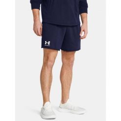 Spodenki Męskie Under Armour Dresowe Luźne Rival Terry 6in Short. Niebieskie szorty męskie Under Armour, m, bez wzorów, z dresówki. Za 101.32 zł.