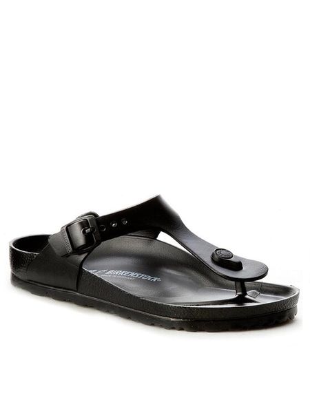 Birkenstock Japonki Gizeh 0128201 Czarny. Czarne klapki damskie Birkenstock, bez wzorów, z syntetyku, bez obcasa. Za 189.00 zł.
