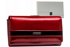 Portfel skórzany Cavaldi [DH] H24-FO-2-SH9 czerwony. Czerwone portfele damskie 4U Cavaldi, bez wzorów, z lakierowanej skóry. Za 72.99 zł.