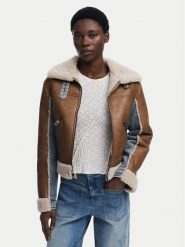 Desigual Kurtka z imitacji skóry Double 25WWEW39 Brązowy Regular Fit. Brązowe kurtki damskie Desigual, xl, bez wzorów, z bawełny, bez kaptura. Za 711.71 zł.