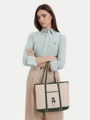 Polo Ralph Lauren Torebka 428P14295001 Beżowy. Brązowe torebki do ręki damskie Polo Ralph Lauren, bez wzorów, z materiału, bez dodatków. Za 1,199.00 zł.