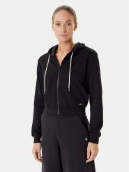 Guess Bluza V5YQ06 KBSL2 Czarny Regular Fit. Czarne bluzy damskie Guess, s, z aplikacjami, z syntetyku, bez kaptura. Za 299.99 zł.