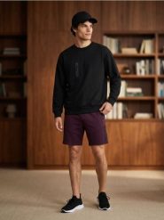 Szorty sportowe z dzianiny technicznej - fioletowy. Fioletowe krótkie spodenki sportowe męskie Sinsay, l, bez wzorów, z dzianiny. Za 59.99 zł.