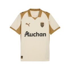 Trzeci strój RC Lens 2025/26. Białe koszulki sportowe męskie Puma, bez wzorów, ze lnu, bez kołnierzyka, bez ramiączek, do piłki nożnej. Za 387.50 zł.