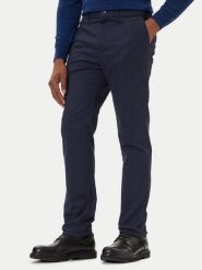 Calvin Klein Chinosy LV04LD613G Granatowy Slim Fit. Niebieskie eleganckie spodnie męskie Calvin Klein, m, bez wzorów, z bawełny. Za 369.99 zł.