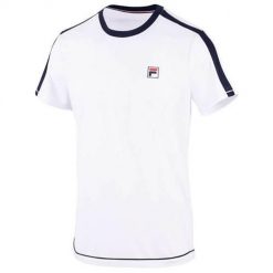 Koszulka treningowa męska Fila Elias. Czerwone koszulki sportowe męskie Fila, m, bez wzorów, z materiału, bez kołnierzyka, bez ramiączek. Za 242.00 zł.
