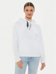 Tommy Jeans Bluza Logo Drawcord DW0DW17794 Biały Boxy Fit. Białe bluzy damskie Tommy Jeans, l, bez wzorów, z bawełny, bez kaptura. Za 319.99 zł.