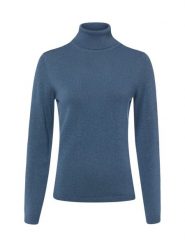 Brookshire bluzka z golfem Kobiety Bawełna (100%) niebieski, XL. Niebieskie bluzki damskie brookshire, xl, bez wzorów, z bawełny, bez kołnierzyka, bez ramiączek. Za 199.95 zł.