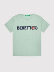 United Colors Of Benetton T-Shirt 3I1XG102N Zielony Regular Fit. Zielone t-shirty dla chłopców United Colors Of Benetton, bez wzorów, z bawełny, bez ramiączek. Za 39.99 zł.