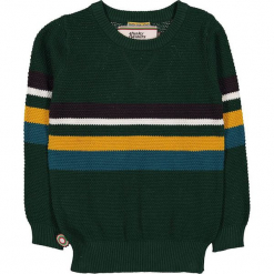 Sweter "My Heroics" w kolorze ciemnozielonym. Zielone swetry dla chłopców 4FunkyFlavours Kids, w paski, z bawełny, z okrągłym kołnierzem. W wyprzedaży za 122.95 zł.
