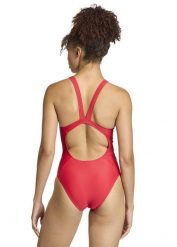 Damski kostium kąpielowy 1-częściowy adidas V-Back. Czerwone kostiumy jednoczęściowe damskie Adidas, bez wzorów, z tkaniny, eleganckie, do pływania. Za 150.10 zł.