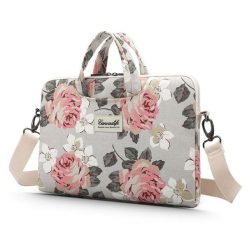 Torba Canvaslife 13''-14'' white rose. Białe torby na laptopa damskie CANVASLIFE, bez wzorów, z materiału. Za 88.90 zł.