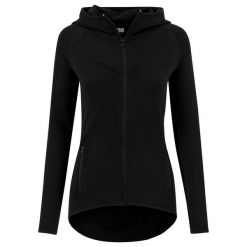 Bluza damska z kapturem Urban Classic athletic interlo zip. Czarne bluzy damskie Urban Classics, bez wzorów, z dresówki, z kapturem. Za 244.50 zł.