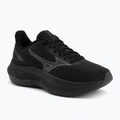 Buty do biegania damskie Mizuno Wave Inspire 22. Czarne obuwie sportowe damskie Mizuno, bez wzorów, z materiału, do biegania, mizuno wave. Za 509.99 zł.
