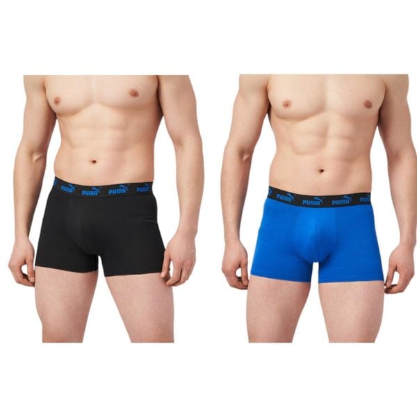 Bokserki majtki męskie Puma 2-Pack. Czarne bokserki męskie Puma, z materiału, bez zapięcia, na fitness i siłownię. W wyprzedaży za 56.05 zł.