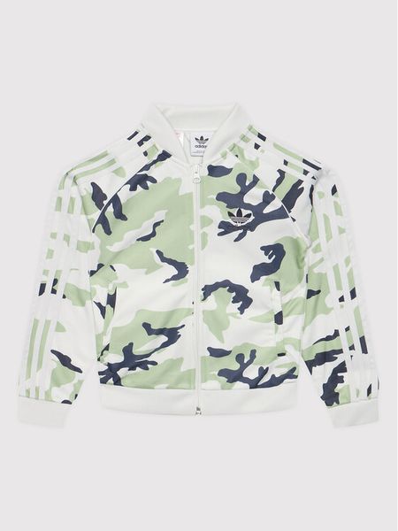 Adidas Bluza Camo Sst Track HF7448 Zielony Regular Fit. Zielone bluzy dla chłopców Adidas, bez wzorów, z syntetyku, bez ramiączek, bez kaptura. Za 119.99 zł.