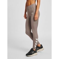 Damskie legginsy mid-rise Hummel MT Chipo. Szare legginsy sportowe damskie Hummel, xs, bez wzorów, z elastanu, na fitness i siłownię. Za 189.40 zł.
