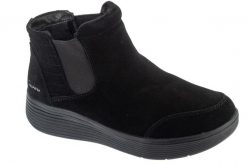 Buty zimowe damskie, Arch Fit Laguna - Harvest Moons. Czarne obuwie sportowe damskie Skechers, bez wzorów, z materiału. Za 319.99 zł.
