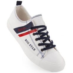 Trampki niskie męskie tekstylne białe Big Star LL174005. Białe trampki męskie bez wzorów, klasyczne, bez zapięcia. Za 218.30 zł.