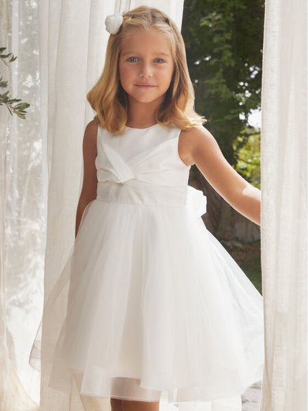 Abel & Lula Sukienka elegancka 5037 Biały Regular Fit. Białe sukienki dla dziewczynek Abel & Lula, bez wzorów, z syntetyku, eleganckie, bez ramiączek. Za 389.99 zł.