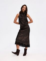 Spódnica midi z koronką - wielobarwny. Spódnice damskie Reserved, l, bez wzorów, z koronki, midi, proste. Za 139.99 zł.