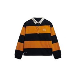 Koszulka polo damska z długim rękawem w paski Superdry Heritage. Niebieskie koszulki sportowe damskie Superdry., bez wzorów, bez kołnierzyka, bez ramiączek. Za 284.00 zł.