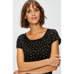 Jacqueline de Yong - Top. Różowe topy damskie Jacqueline de Yong, z bawełny, z okrągłym kołnierzem, z krótkim rękawem. W wyprzedaży za 34.90 zł.