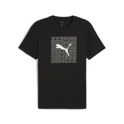 Męska koszulka o kwadratowym kroju z grafiką PUMA Black. Czarne buty sportowe męskie Puma, bez zapięcia, na fitness i siłownię. Za 99.00 zł.