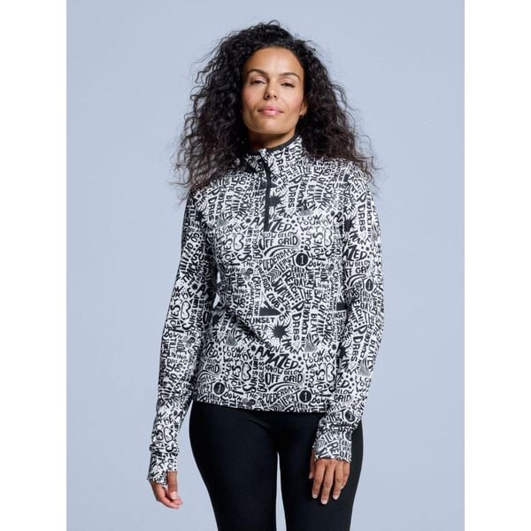 Bluza narciarska - Damska - Cabin Life - Biały/czarny. Białe bluzy damskie POEDERBAAS, xs, bez wzorów, z elastanu, bez kaptura, narciarskie. Za 264.52 zł.