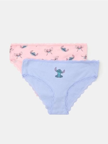 Bawełniane figi 2 pack Stitch - wielobarwny. Figi damskie Sinsay, l, bez wzorów, z bawełny. Za 19.99 zł.