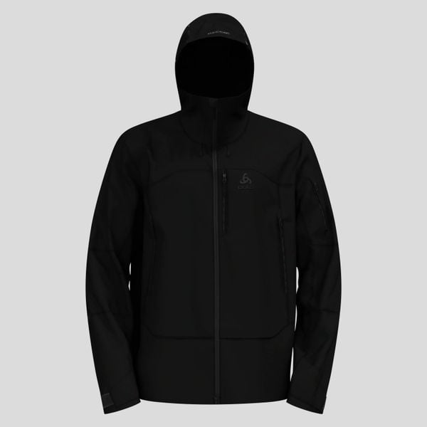 Kurtka techniczna męska ODLO X-Alp 3l Jacket hardshell. Czarne kurtki męskie Odlo, l, bez wzorów, z elastanu, z kapturem. Za 2,199.99 zł.