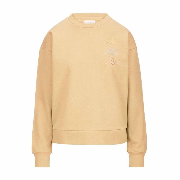 Bluza bez kaptura Unisex Kappa Kifoli Beżowy. Brązowe bluzy damskie Kappa, xs, bez wzorów, z bawełny, bez kaptura. Za 166.15 zł.