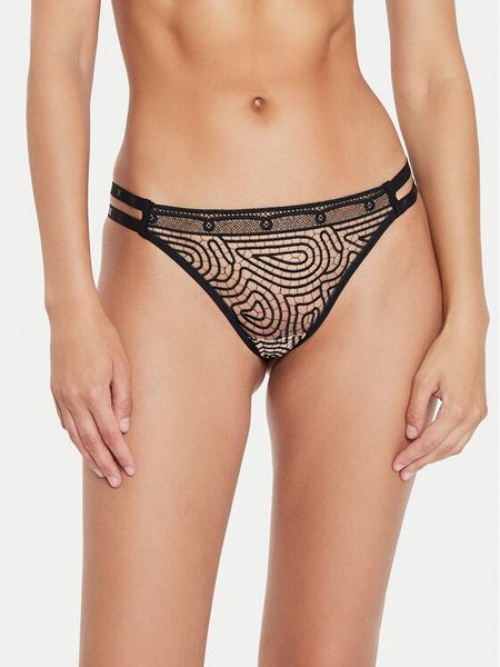 Chantelle Stringi Vibrate C018G0 Czarny. Czarne stringi damskie Chantelle, bez wzorów, z syntetyku. Za 219.99 zł.