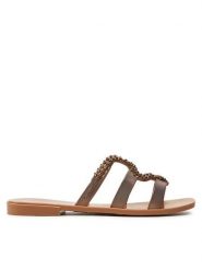 Melissa Klapki Melissa Slide + Bo.Bo. Ad 33862 Brązowy. Brązowe klapki damskie Melissa, bez wzorów, z tworzywa sztucznego, bez obcasa. Za 219.99 zł.