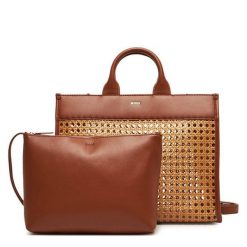 Torebka BOSS. Brązowe torebki do ręki damskie Boss, bez wzorów, klasyczne, bez dodatków. Za 649.99 zł.