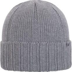 Czapka męska CAM258Z - ciemny szary melanż. Szare czapki i kapelusze męskie marki Giacomo Conti, na zimę, z tkaniny. Za 44.99 zł.