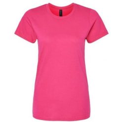 Damska Koszulka Softstyle O Średniej Grubości. Czerwone koszulki sportowe damskie Gildan, s, bez wzorów, bez kołnierzyka, bez ramiączek, trekkingowe. Za 43.99 zł.
