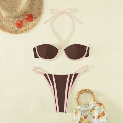 Bikini na szyję z regulowanymi zapięciami plażowe Corene. Białe bikini damskie Intica, m, bez wzorów. Za 149.00 zł.