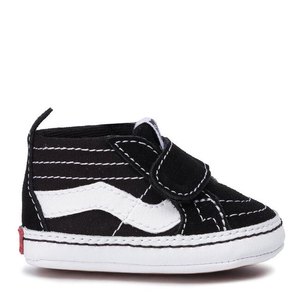 Sneakersy Vans. Czarne trampki i tenisówki chłopięce Vans, bez wzorów, bez zapięcia. Za 149.99 zł.