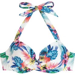 Biustonosz bikini "Fiji" w kolorze białym ze wzorem. Biustonosze Dorina. W wyprzedaży za 34.95 zł.