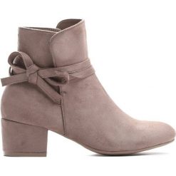 Khaki Botki Skipper. Brązowe botki damskie Born2be, na jesień, z materiału. Za 99.99 zł.